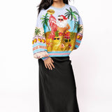 Multi Vintage Vacation Santa SweatshirtQueen of SparklesThe Printed Peach Savannah