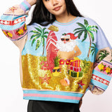 Multi Vintage Vacation Santa SweatshirtQueen of SparklesThe Printed Peach Savannah