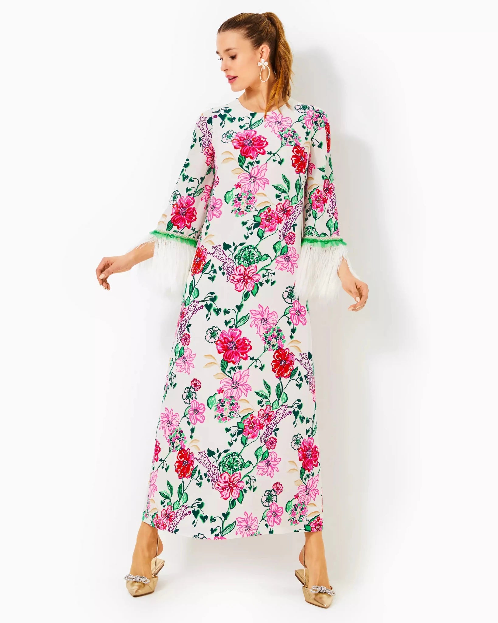 Nathalia Embellished Silk Maxi DressWomen - Dresses - Straight DressesLILLY PULITZERThe Printed Peach Savannah