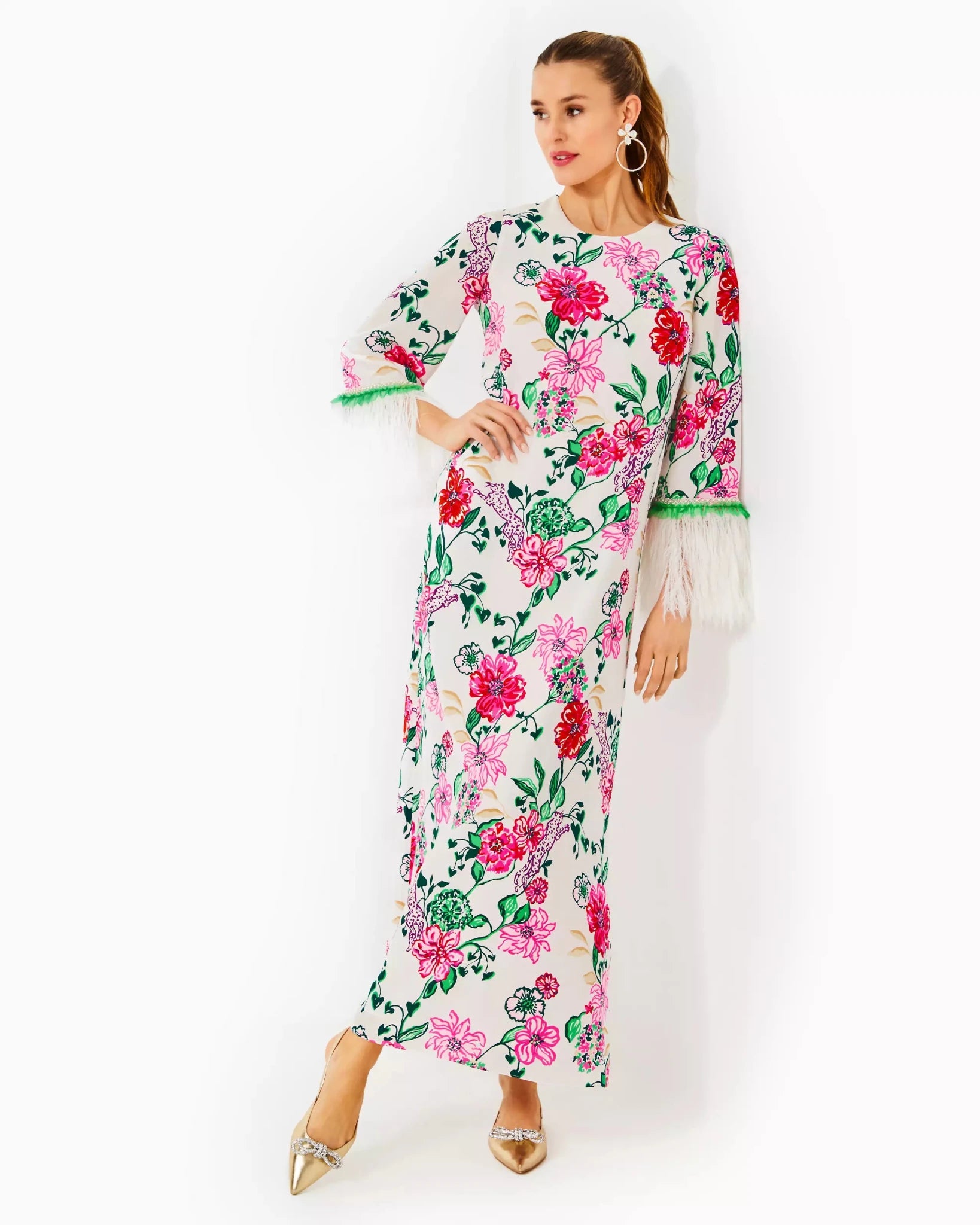 Nathalia Embellished Silk Maxi DressWomen - Dresses - Straight DressesLILLY PULITZERThe Printed Peach Savannah