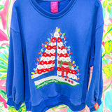 Navy Christmas Sailboat SweatshirtQueen of SparklesThe Printed Peach Savannah