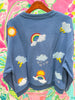 Navy Rainbow, Raincloud & Sun SweatshirtHeartland Retail ItemsQueen of SparklesThe Printed Peach Savannah