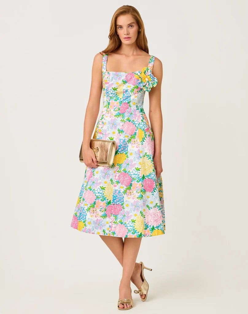 Nelly Stretch Midi DressWomen - Dresses - Fit & FlareLILLY PULITZERThe Printed Peach Savannah