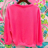 Neon Pink Flower Sequin Pumpkin SweatshirtQueen of SparklesThe Printed Peach Savannah