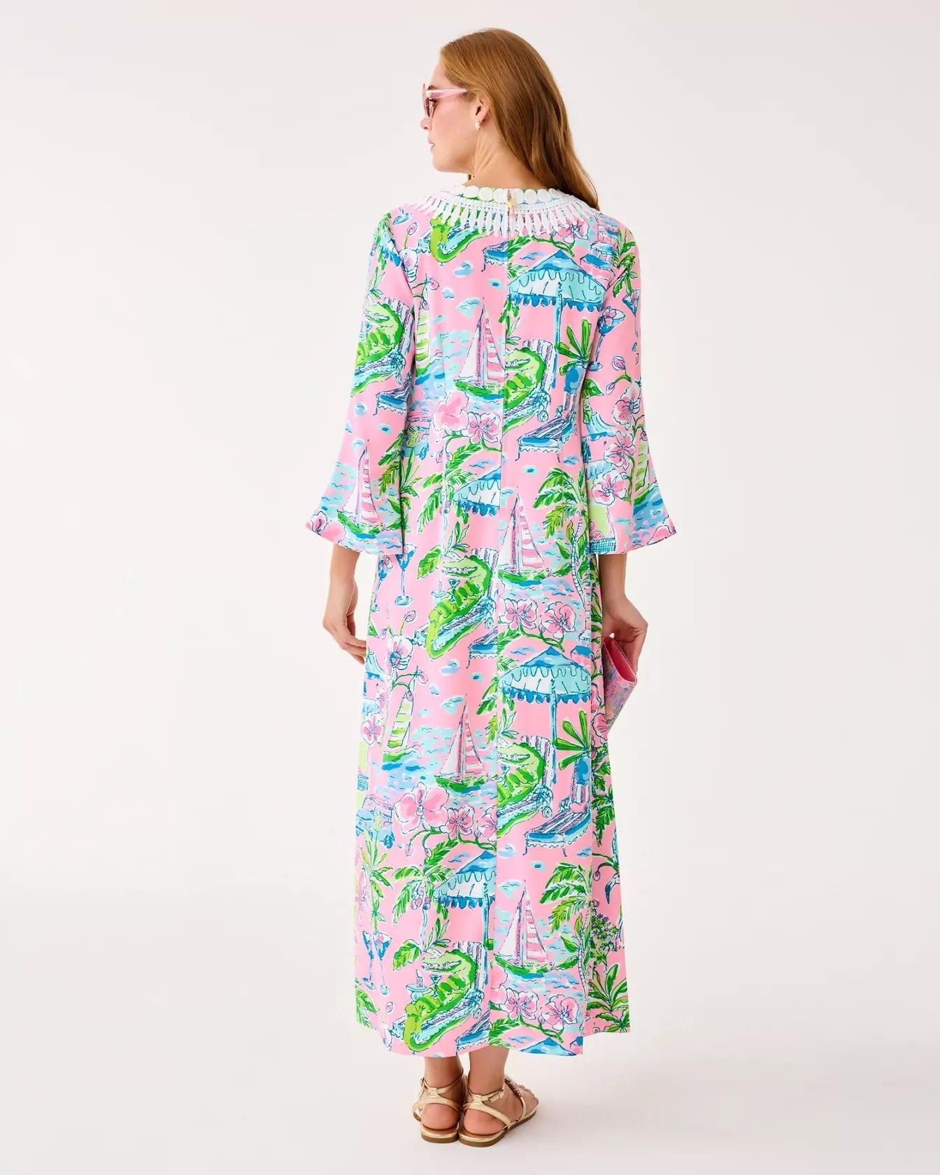 Ocleppo V - Neck Maxi CaftanWomen - Dresses - A - Line/Easy DressesLILLY PULITZERThe Printed Peach Savannah