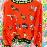 Orange Halloween Dogs Button Up CardiganQueen of SparklesThe Printed Peach Savannah