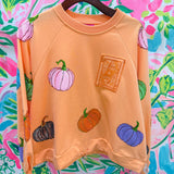 Orange Multi Pumpkin QOS Card SweatshirtQueen of SparklesThe Printed Peach Savannah