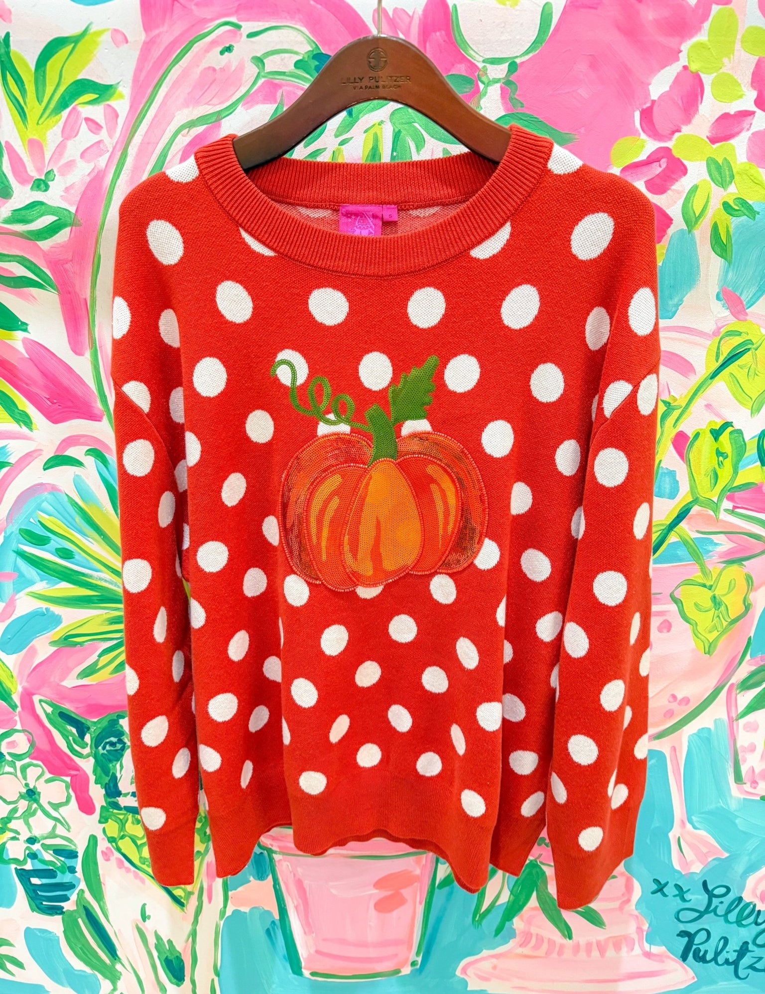 Orange Polkadot Pumpkin SweaterQueen of SparklesThe Printed Peach Savannah