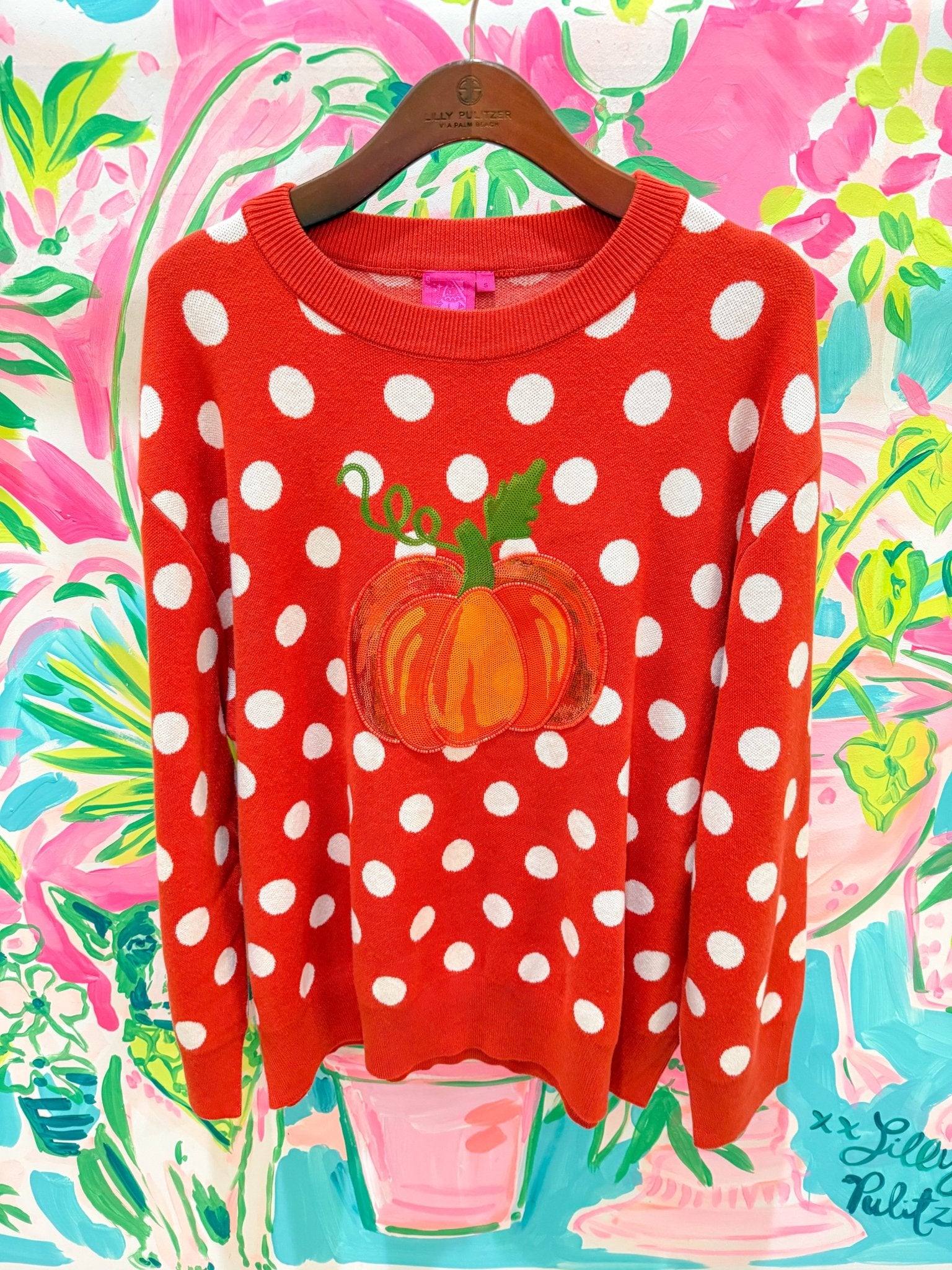Orange Polkadot Pumpkin SweaterQueen of SparklesThe Printed Peach Savannah