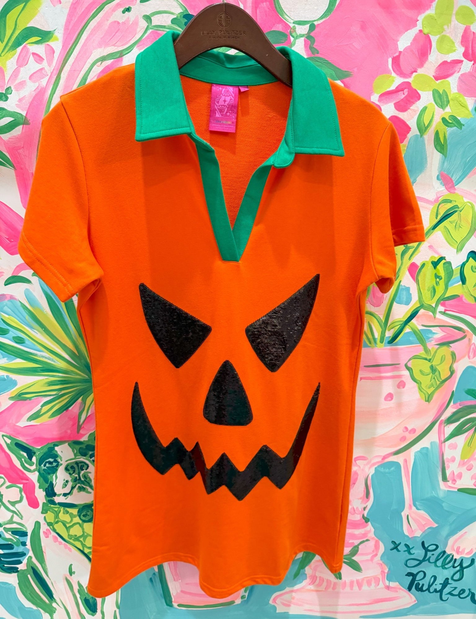 Orange Pumpkin Collar DressWomen’s DressesQueen of SparklesThe Printed Peach Savannah