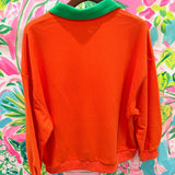 Orange Pumpkin Face Collar SweatshirtQueen of SparklesThe Printed Peach Savannah