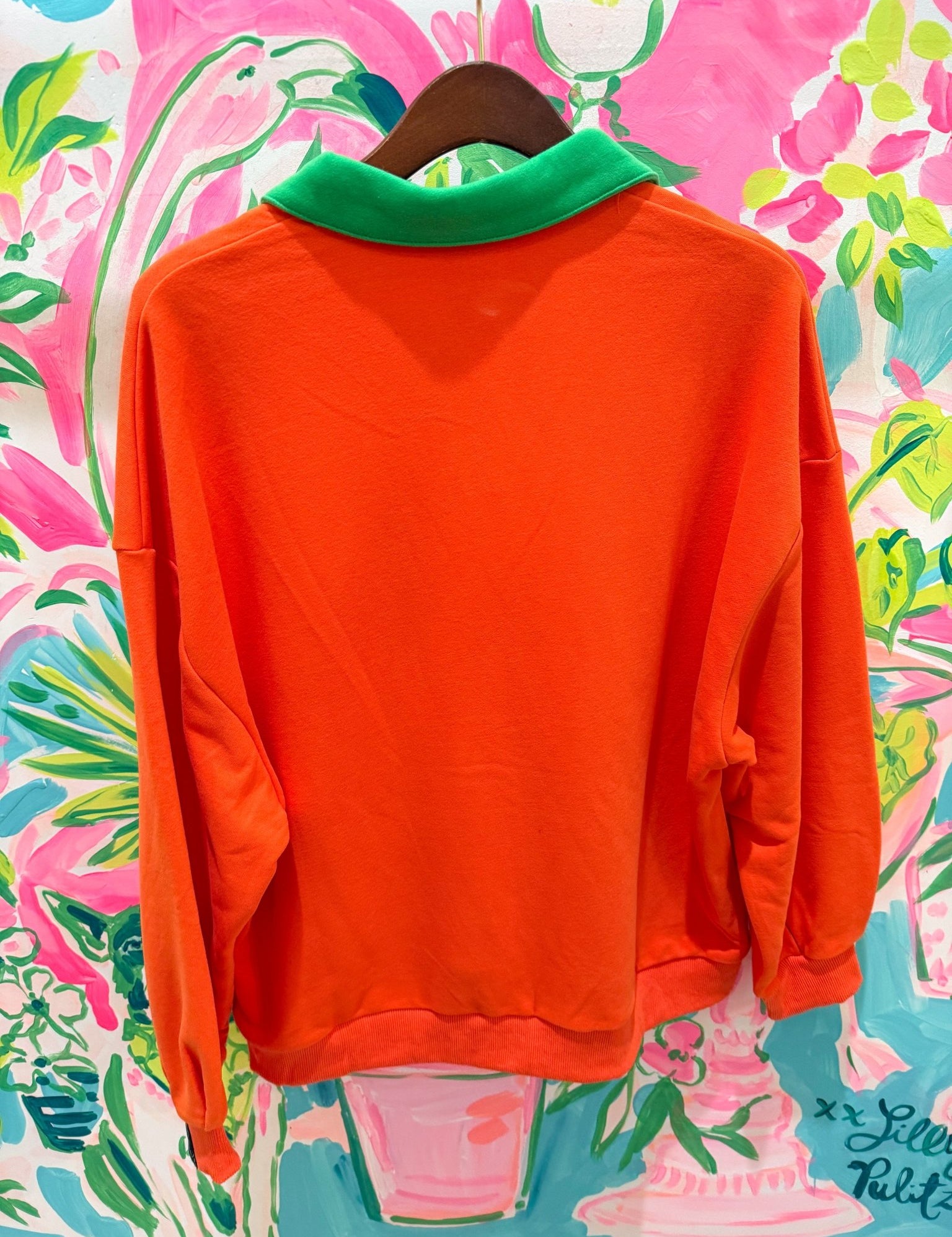 Orange Pumpkin Face Collar SweatshirtQueen of SparklesThe Printed Peach Savannah