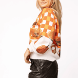 Orange & White Checkered Pumpkin Pie Button Up CardiganWomen - Sweaters & Cardigans - Cardigans & VestsQueen of SparklesThe Printed Peach Savannah