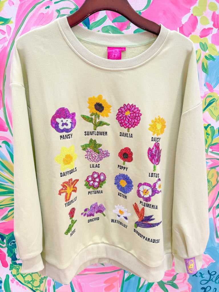 Pale Green Flower Name SweatshirtHeartland Retail ItemsQueen of SparklesThe Printed Peach Savannah