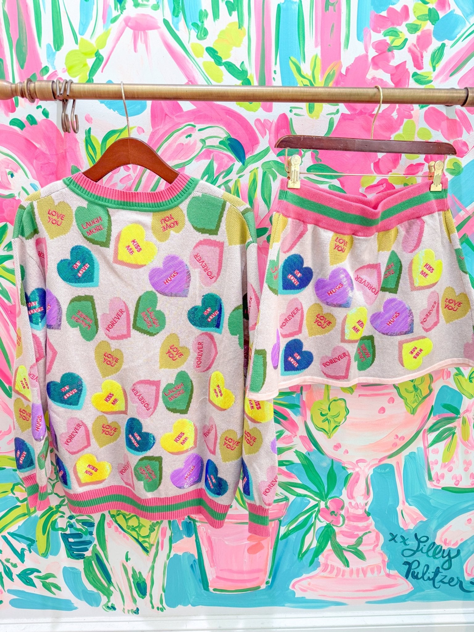 Pale Pink Candy Sweetheart SkirtQueen of SparklesThe Printed Peach Savannah