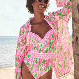 Palma One PieceWomen - Swim - One - Piece SwimsuitsLILLY PULITZERThe Printed Peach Savannah