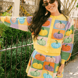 Pastel Colorblock Pumpkin Button Up CardiganWomen - Sweaters & Cardigans - Cardigans & VestsQueen of SparklesThe Printed Peach Savannah