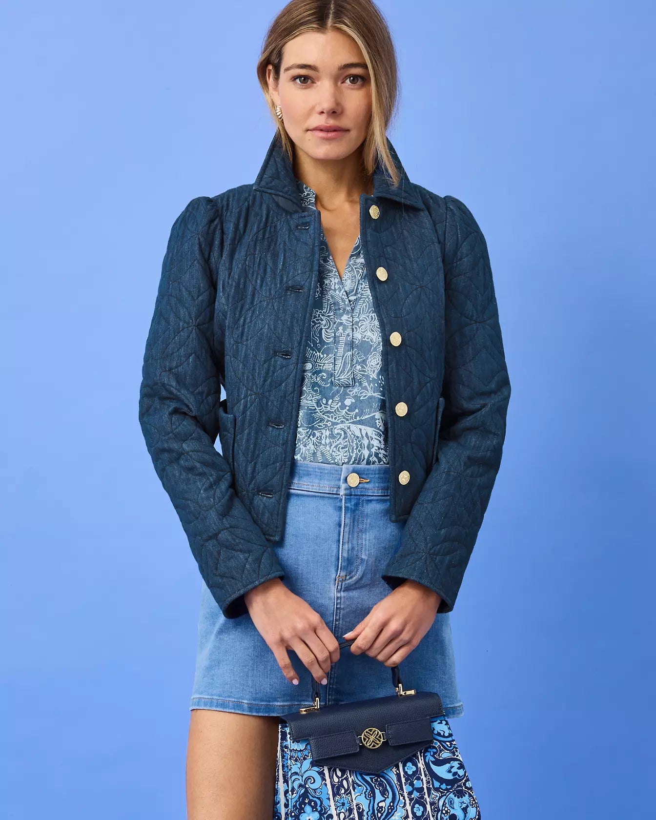 Peyser Quilted Denim JacketLILLY PULITZERThe Printed Peach Savannah