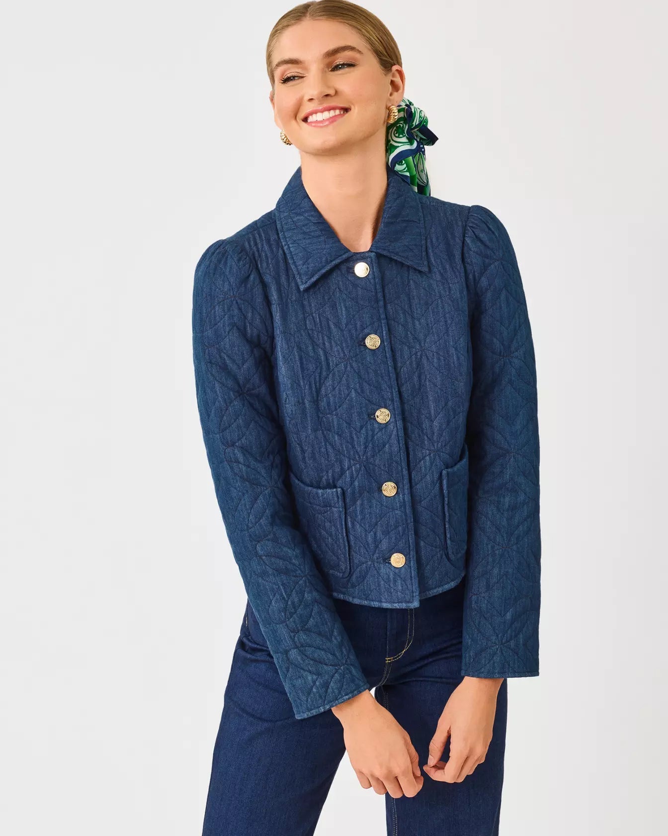 Peyser Quilted Denim JacketLILLY PULITZERThe Printed Peach Savannah