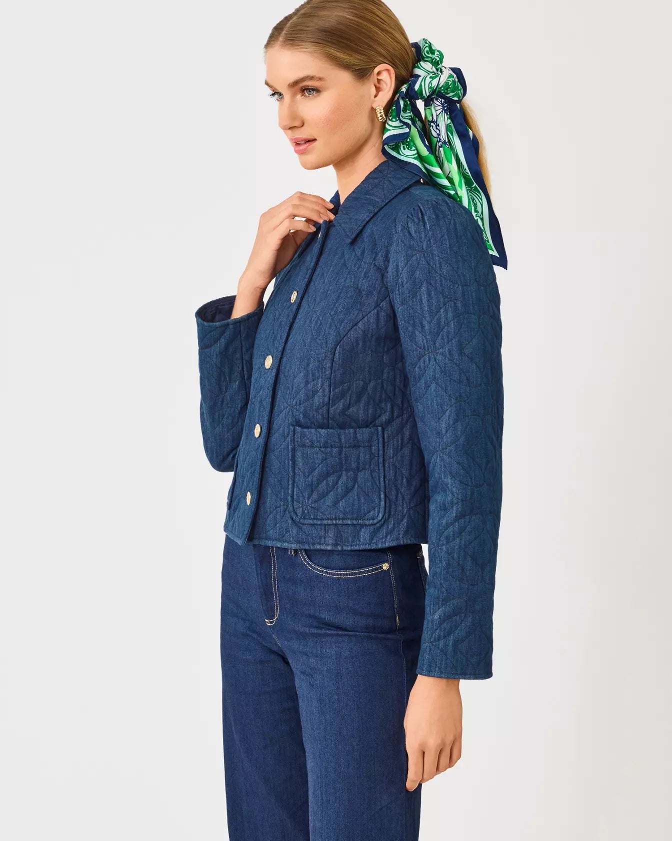 Peyser Quilted Denim JacketLILLY PULITZERThe Printed Peach Savannah