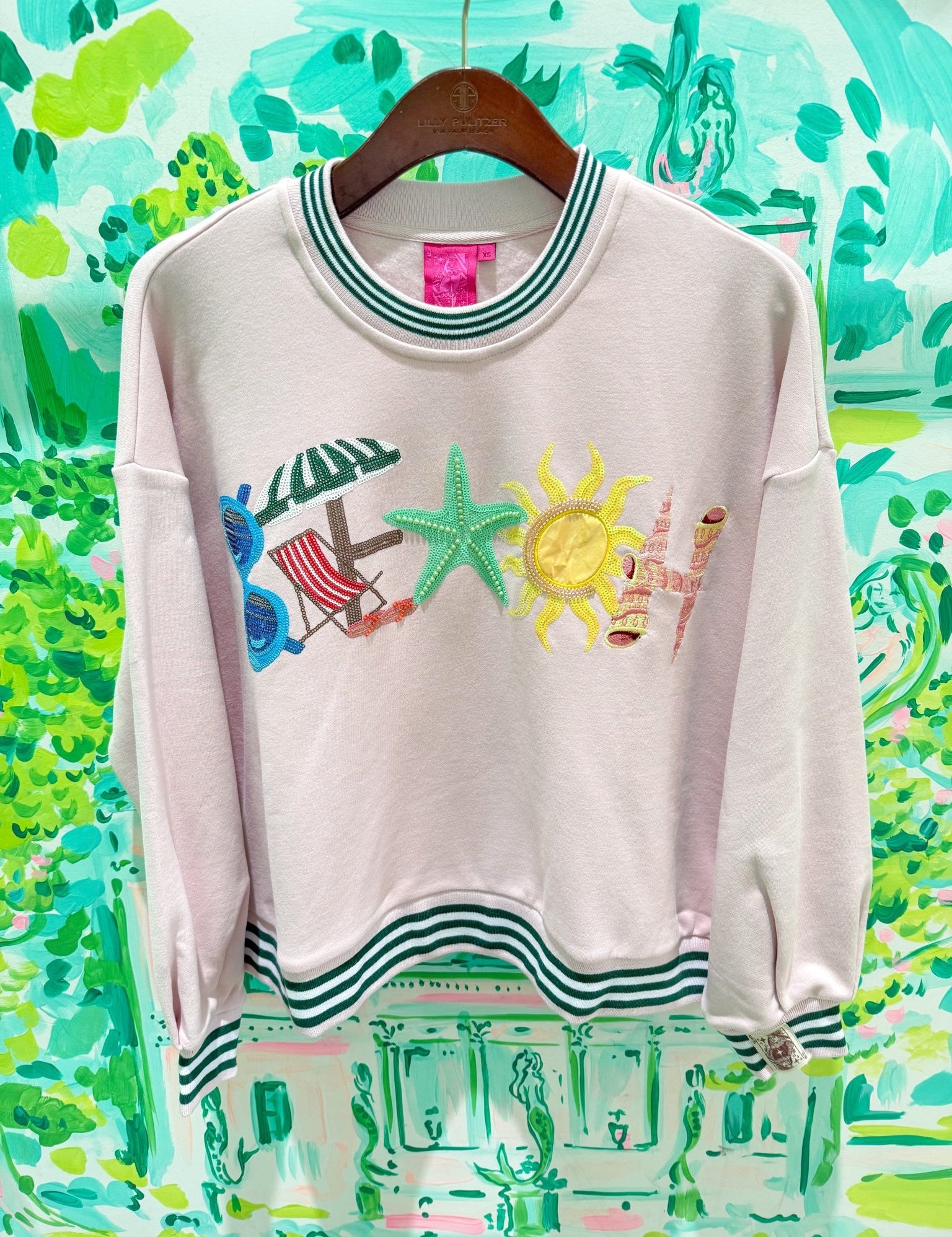 Pink 'Beach' Icon SweatshirtQueen of SparklesThe Printed Peach Savannah