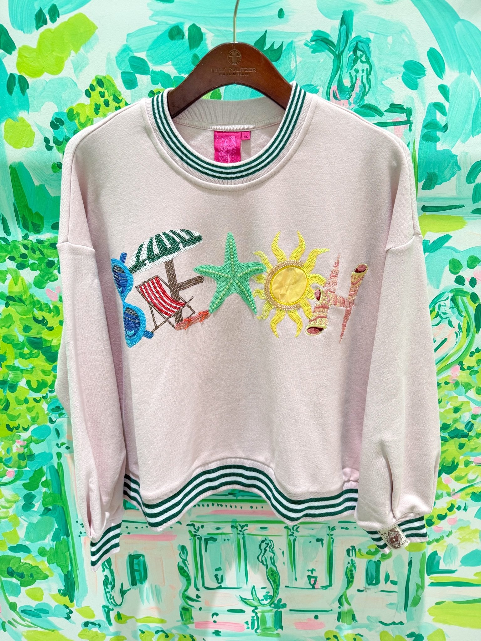 Pink 'Beach' Icon SweatshirtQueen of SparklesThe Printed Peach Savannah