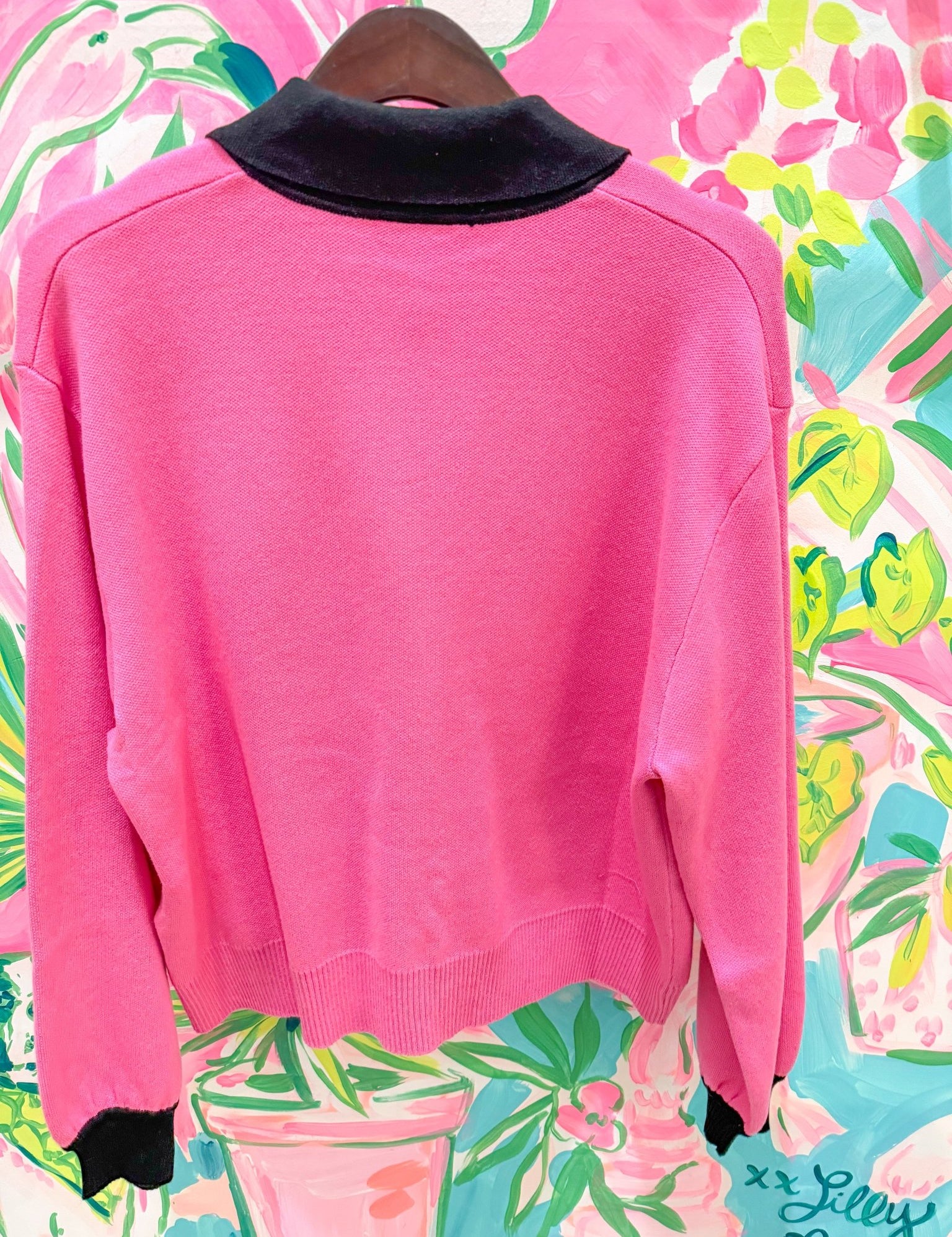 Pink & Black Collar Santa in Leopard Suit CardiganQueen of SparklesThe Printed Peach Savannah