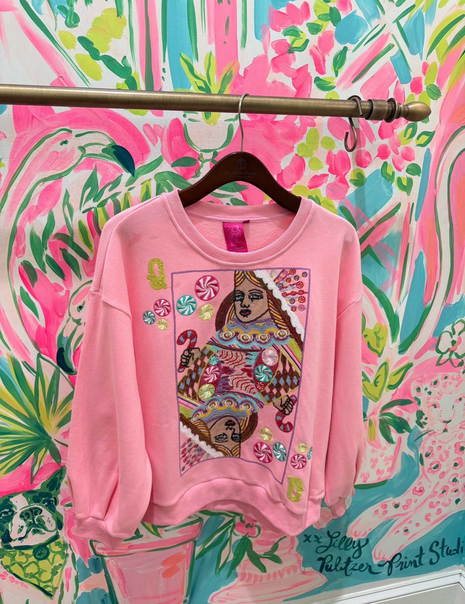 Pink Candyland Logo SweatshirtWomens - Tops - Sweatshirts & PopoversQueen of SparklesThe Printed Peach Savannah