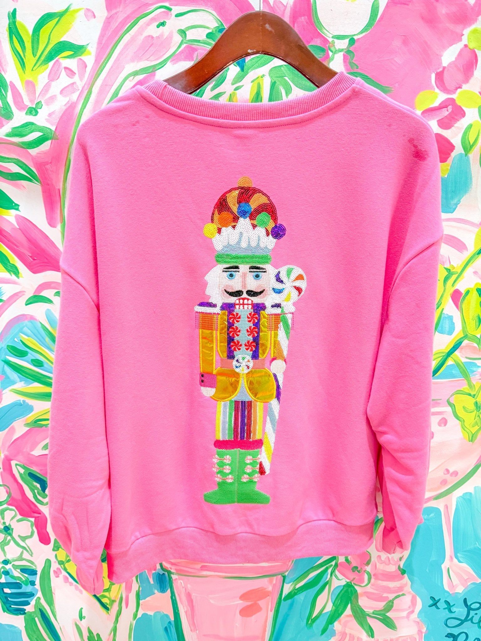 Pink Candyland Nutcracker SweatshirtQueen of SparklesThe Printed Peach Savannah