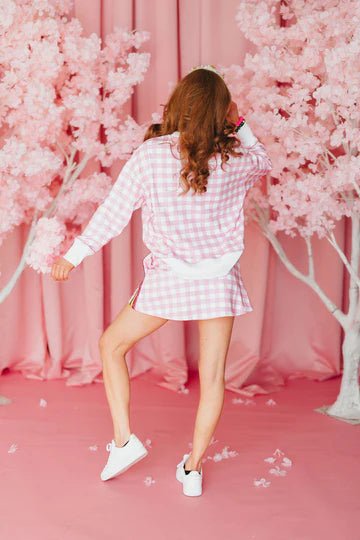 Pink Gingham Bouquet SweatshirtWomens - Tops - Sweatshirts & PopoversBrianna CannonThe Printed Peach Savannah
