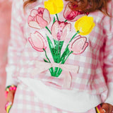 Pink Gingham Bouquet SweatshirtWomens - Tops - Sweatshirts & PopoversBrianna CannonThe Printed Peach Savannah