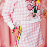 Pink Gingham Bouquet SweatshirtWomens - Tops - Sweatshirts & PopoversBrianna CannonThe Printed Peach Savannah