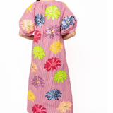 Pink Gingham Multi Flower Button Up Cotton Midi DressWomen - Dresses - A - Line/Easy DressesQueen of SparklesThe Printed Peach Savannah
