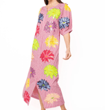 Pink Gingham Multi Flower Button Up Cotton Midi DressWomen - Dresses - A - Line/Easy DressesQueen of SparklesThe Printed Peach Savannah