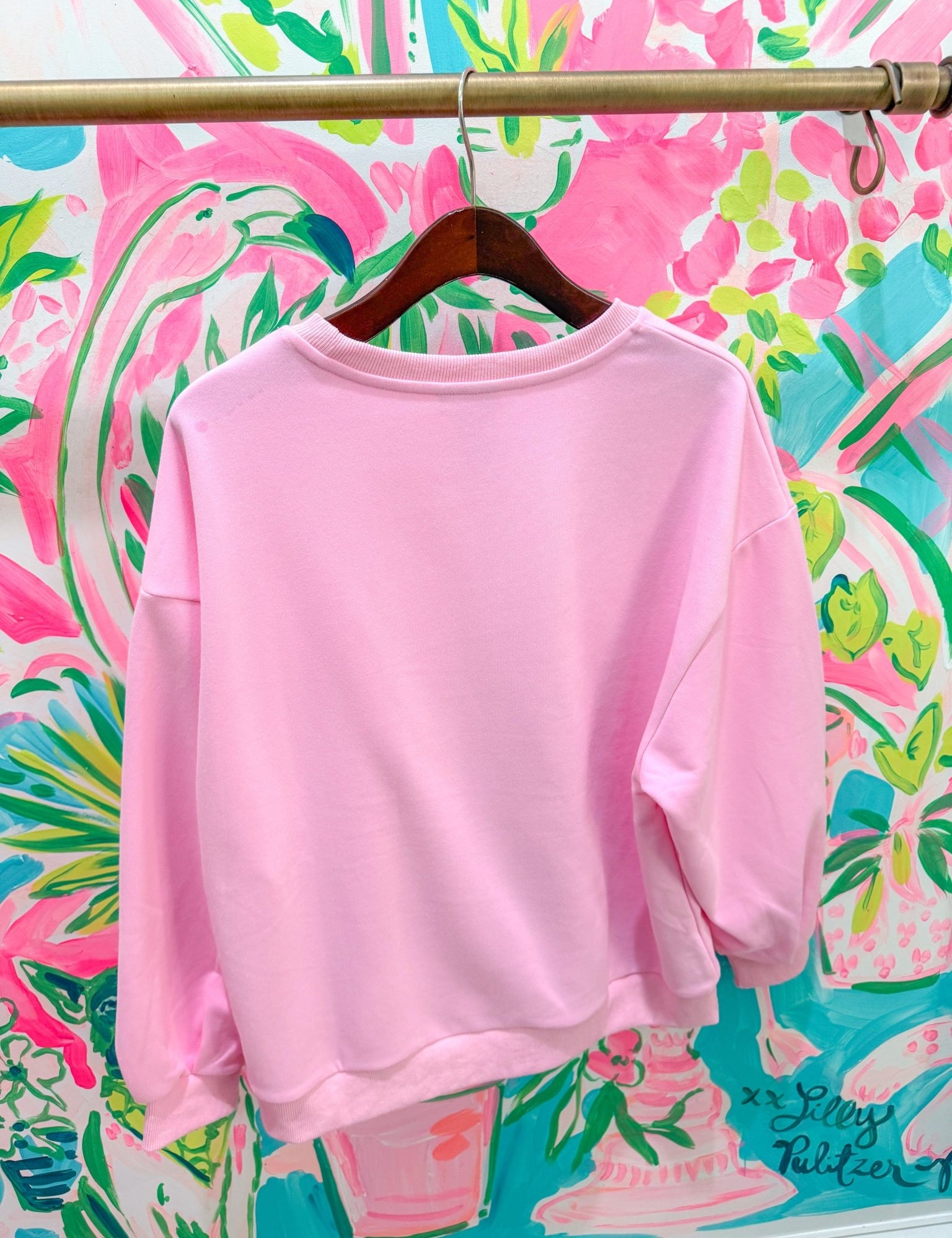 Pink Mahjong Christmas Tree SweatshirtQueen of SparklesThe Printed Peach Savannah