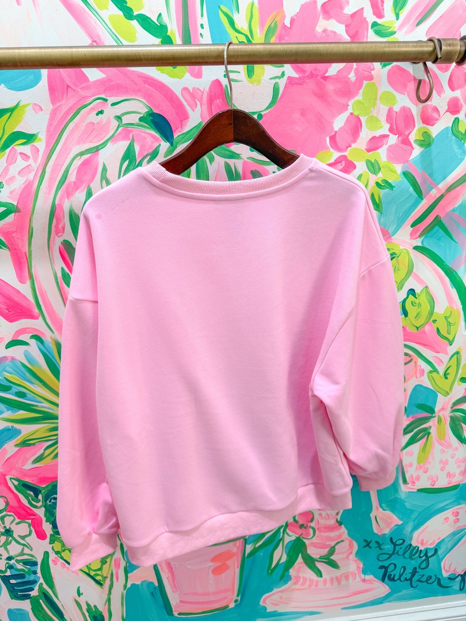 Pink Mahjong Christmas Tree SweatshirtQueen of SparklesThe Printed Peach Savannah