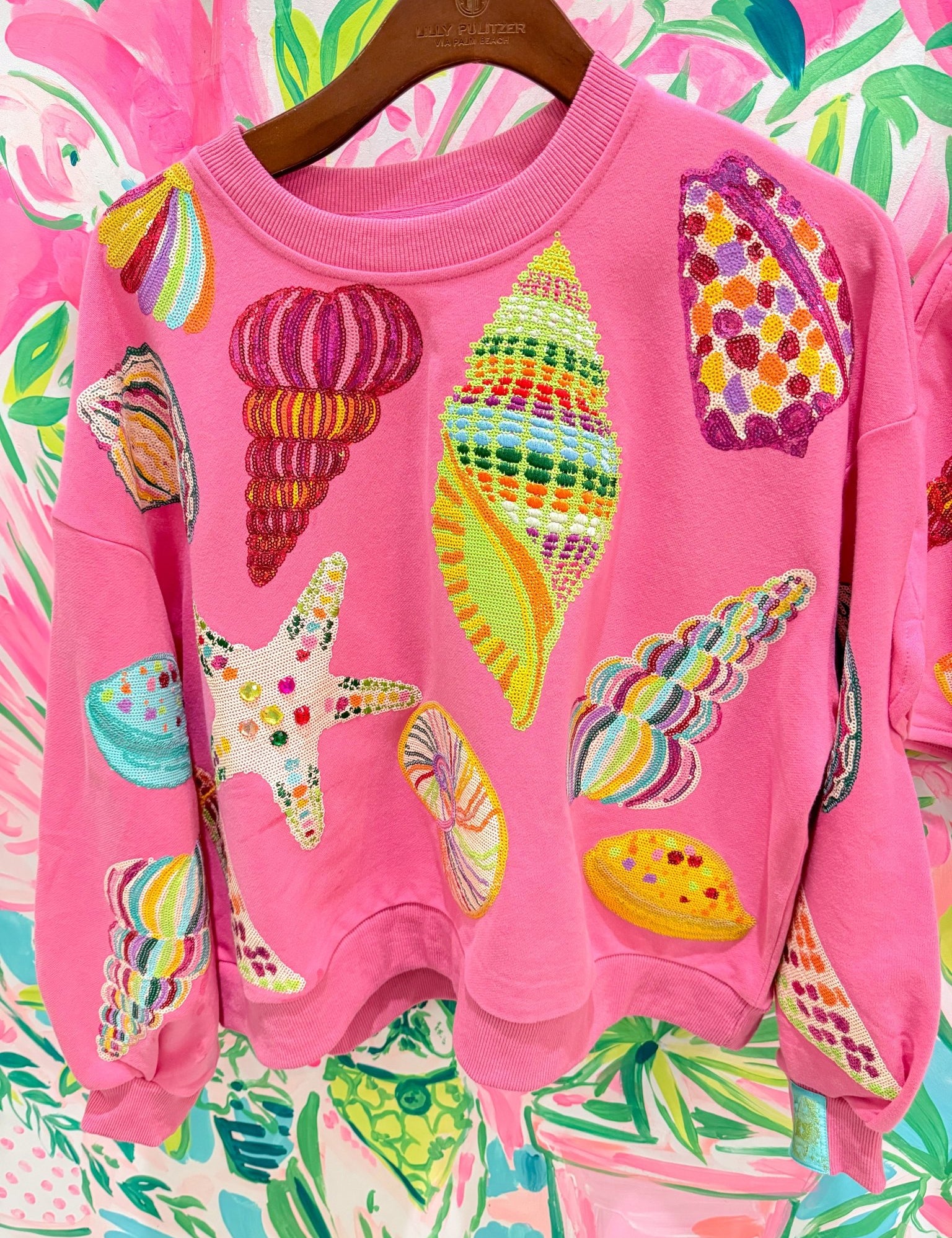 Pink Multi Shell SweatshirtHeartland Retail ItemsQueen of SparklesThe Printed Peach Savannah