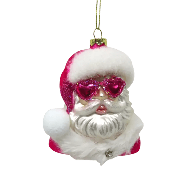 Pink Santa with Glasses OrnamentChristmasThe Printed Peach Savannah