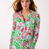 PJ Knit LS Button - Up TopWomen - Pajama Party - TopsLILLY PULITZERThe Printed Peach Savannah