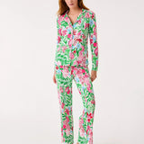 PJ Knit LS Button - Up TopWomen - Pajama Party - TopsLILLY PULITZERThe Printed Peach Savannah