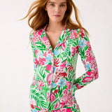 PJ Knit LS Button - Up TopWomen - Pajama Party - TopsLILLY PULITZERThe Printed Peach Savannah