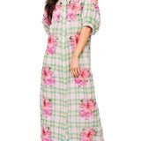 Plaid Azalea Button Up Midi Cotton DressQueen of SparklesThe Printed Peach Savannah