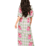 Plaid Azalea Button Up Midi Cotton DressQueen of SparklesThe Printed Peach Savannah