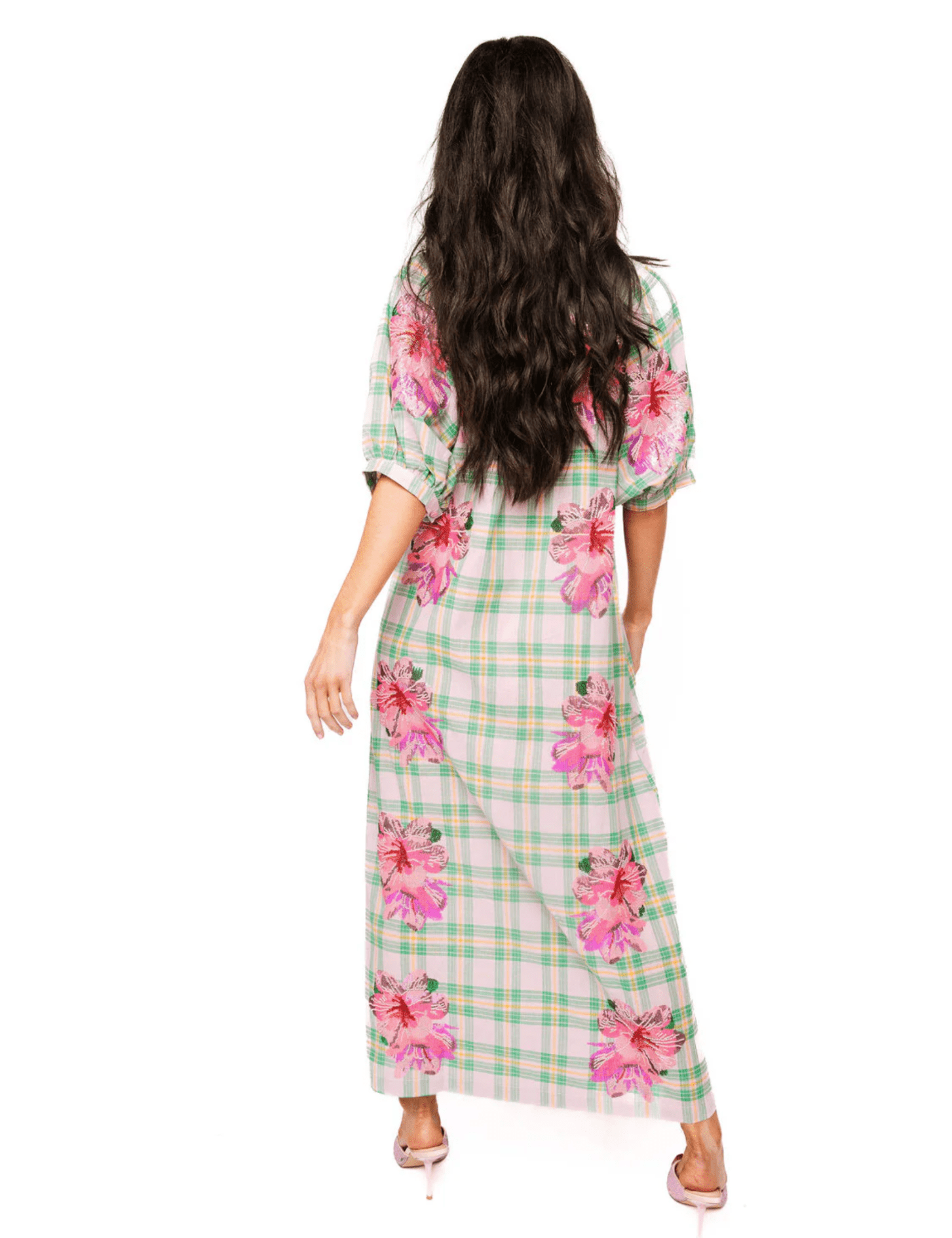Plaid Azalea Button Up Midi Cotton DressQueen of SparklesThe Printed Peach Savannah