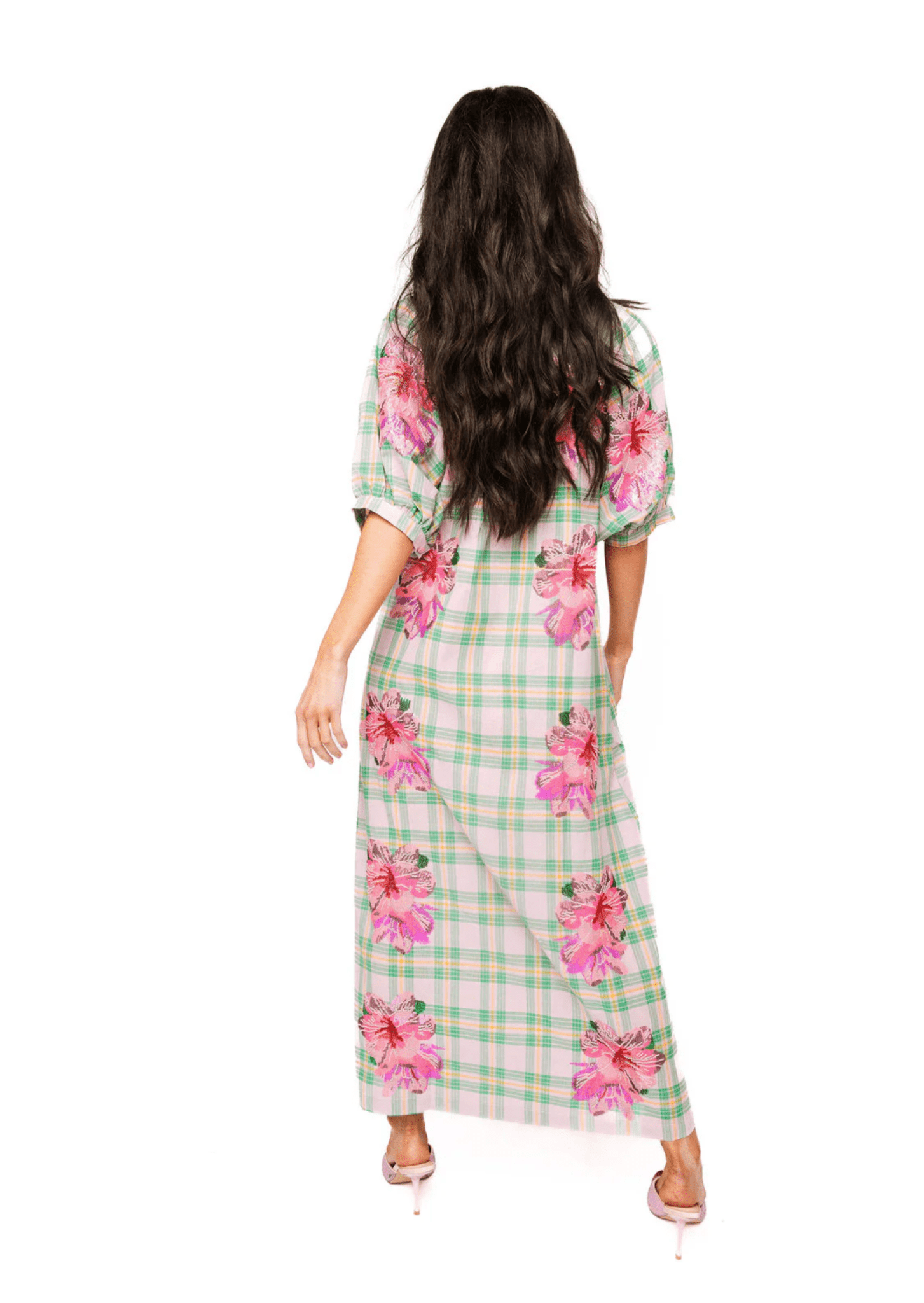 Plaid Azalea Button Up Midi Cotton DressQueen of SparklesThe Printed Peach Savannah