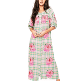 Plaid Azalea Button Up Midi Cotton DressQueen of SparklesThe Printed Peach Savannah