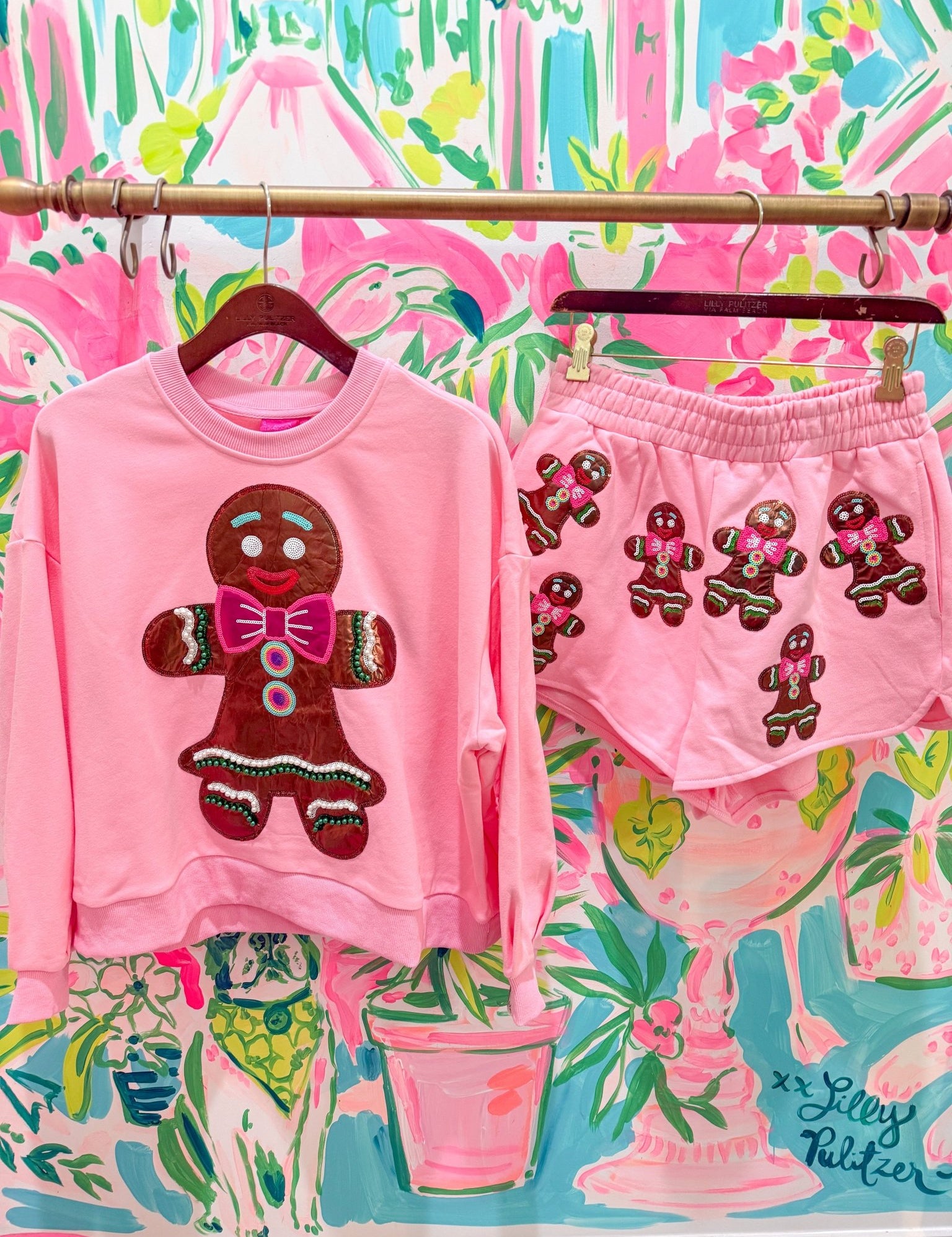 Printed Peach x Queen of Sparkles Pink Metallic Gingerbread ShortsQueen of SparklesThe Printed Peach Savannah