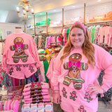 Printed Peach x Queen of Sparkles Pink Metallic Gingerbread SweatshirtQueen of SparklesThe Printed Peach Savannah
