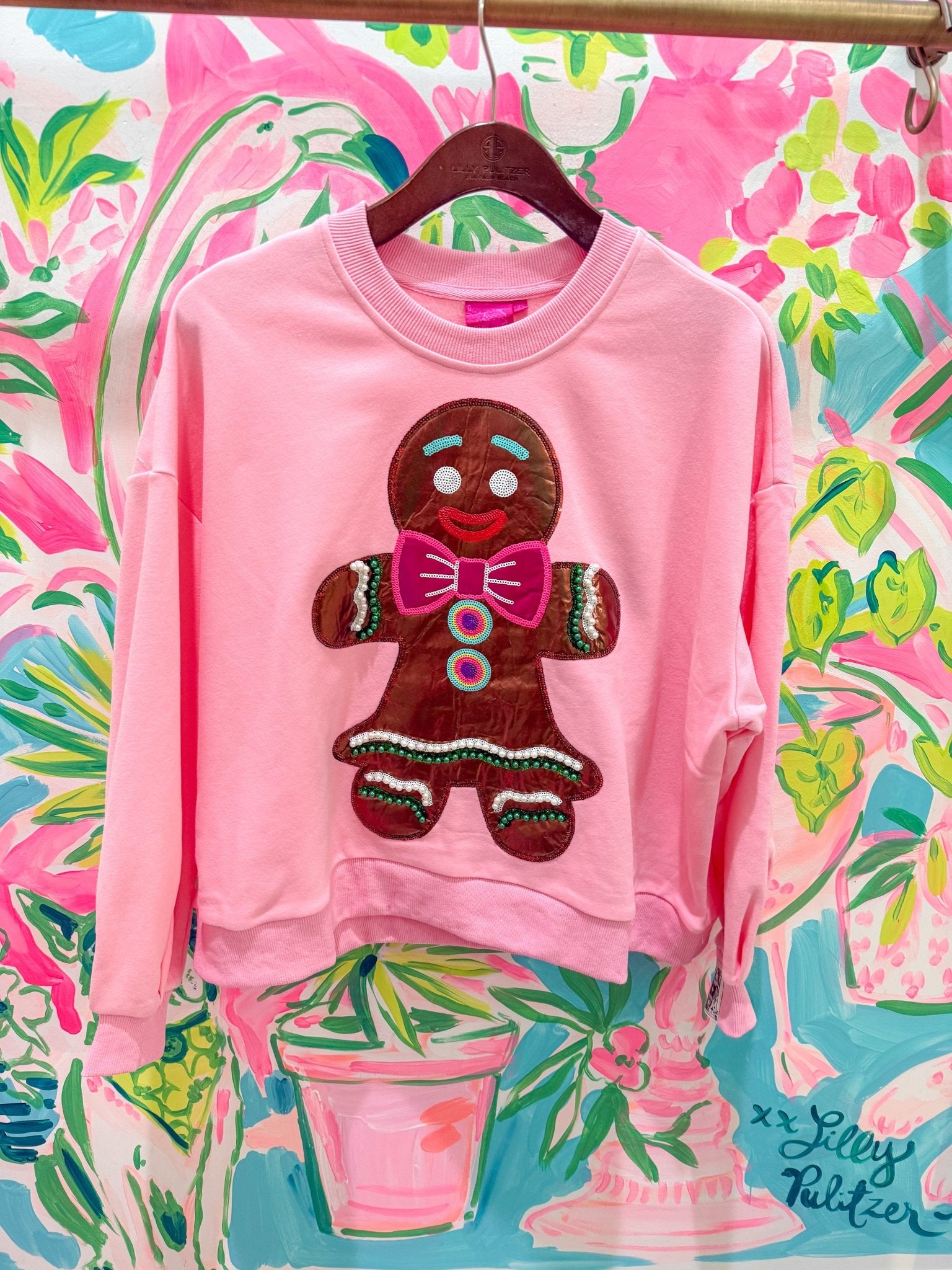 Printed Peach x Queen of Sparkles Pink Metallic Gingerbread SweatshirtQueen of SparklesThe Printed Peach Savannah