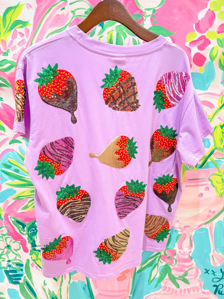 Purple Chocolate Covered Strawberries TeeHeartland Retail ItemsQueen of SparklesThe Printed Peach Savannah